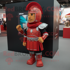 Röd romersk soldat maskot...