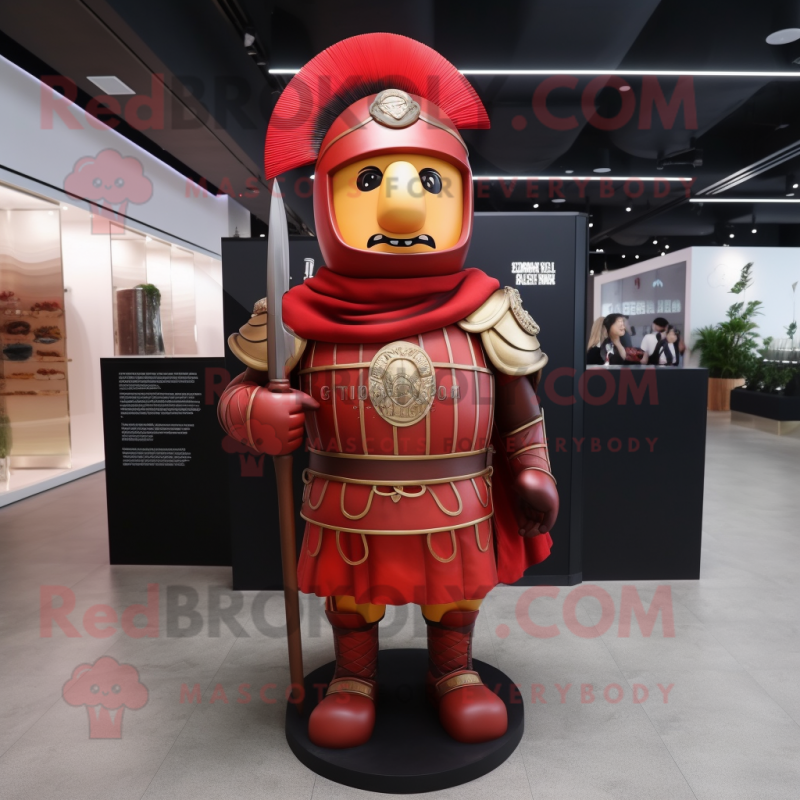 Red Roman Soldier mascot costume character dressed with a Suit Pants and Keychains Red Roman Soldier mascot costume character dressed with a Suit Pants and Keychains