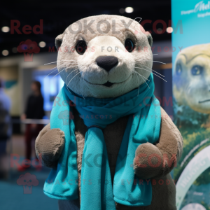 Teal Otter mascotte kostuum...