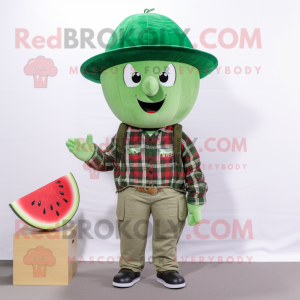 Grønn vannmelon maskot...