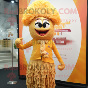 nan Biryani mascot costume character dressed with a Suit and Hairpins