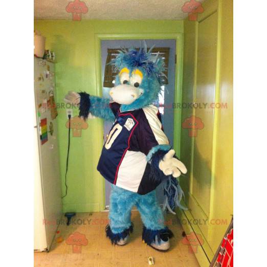 All hairy blue monster snowman mascot - Redbrokoly.com