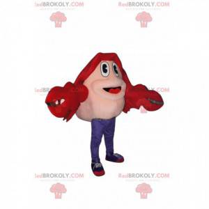 Mascotte de crabe rouge très enthousiaste - Redbrokoly.com