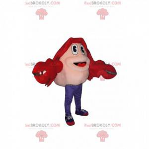 Mascotte di granchio rosso molto entusiasta - Redbrokoly.com