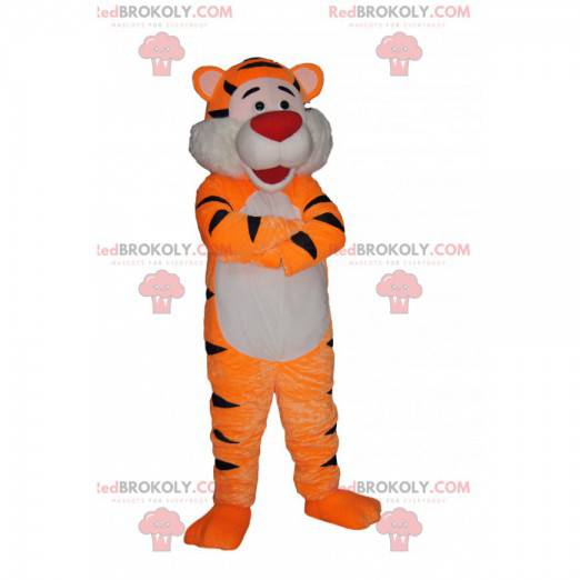 Very happy tiger mascot with a red muzzle - Redbrokoly.com