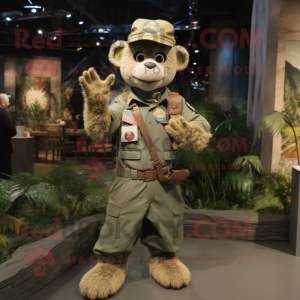 Tan Green Beret maskot...