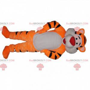 Meget glad tigermaskot med rød næse - Redbrokoly.com