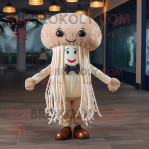 Beige Kwallen mascotte...