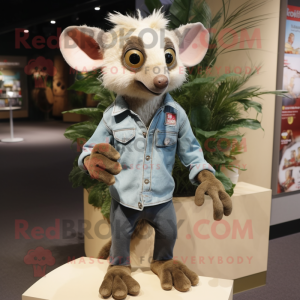 Beige Aye-Aye maskot drakt...