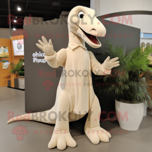 Beige Diplodocus mascotte...