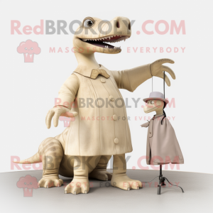 Beige Diplodocus maskot...