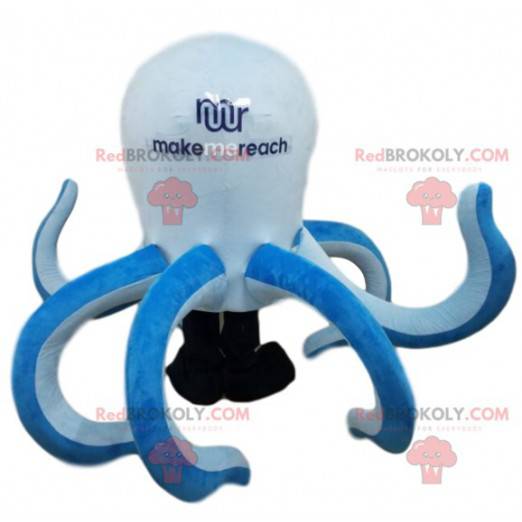 Mascot giant white and blue octopus - Redbrokoly.com