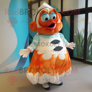 Cream Clown Fish maskot...