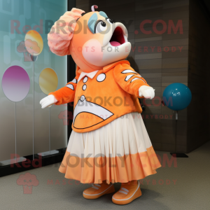Cream Clown Fish maskot...