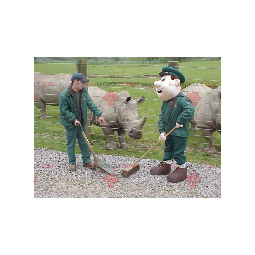 Mascotte de soigneur de gardien de zoo d'ouvrier -