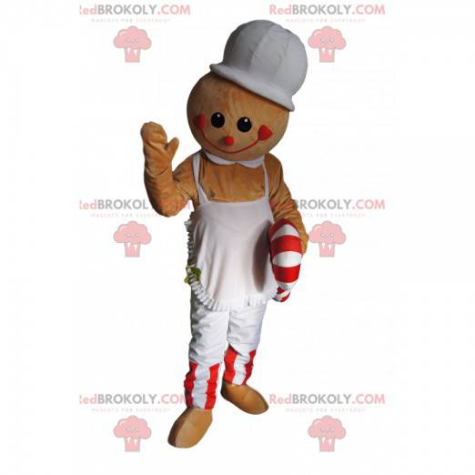 Mascota de personaje de pan de jengibre con azúcar de cebada -