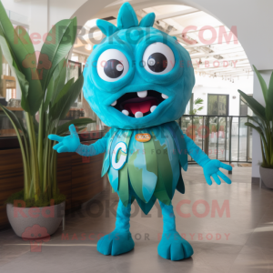 Cyan Ceviche maskot kostume...