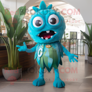 Cyan Ceviche maskot drakt...