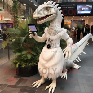 Witte Spinosaurus mascotte...