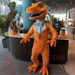 Orange Tyrannosaurus maskot...
