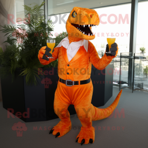 Orange Tyrannosaurus maskot...