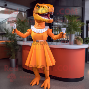 Orange Tyrannosaurus maskot...