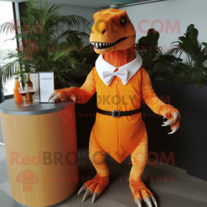 Orange Tyrannosaurus maskot...