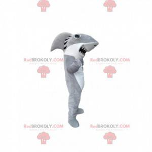 Mascotte de requin blanc et gris - Redbrokoly.com