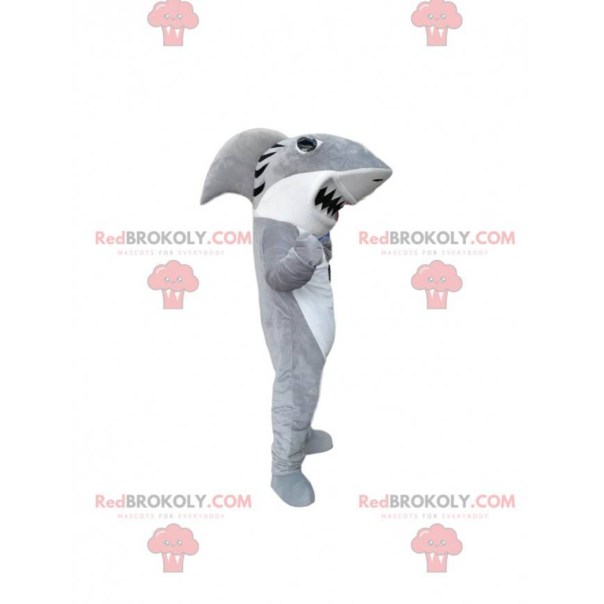 White and gray shark mascot - Redbrokoly.com