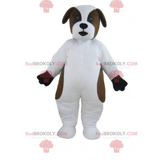 Sint Bernard witte en bruine hond mascotte - Redbrokoly.com