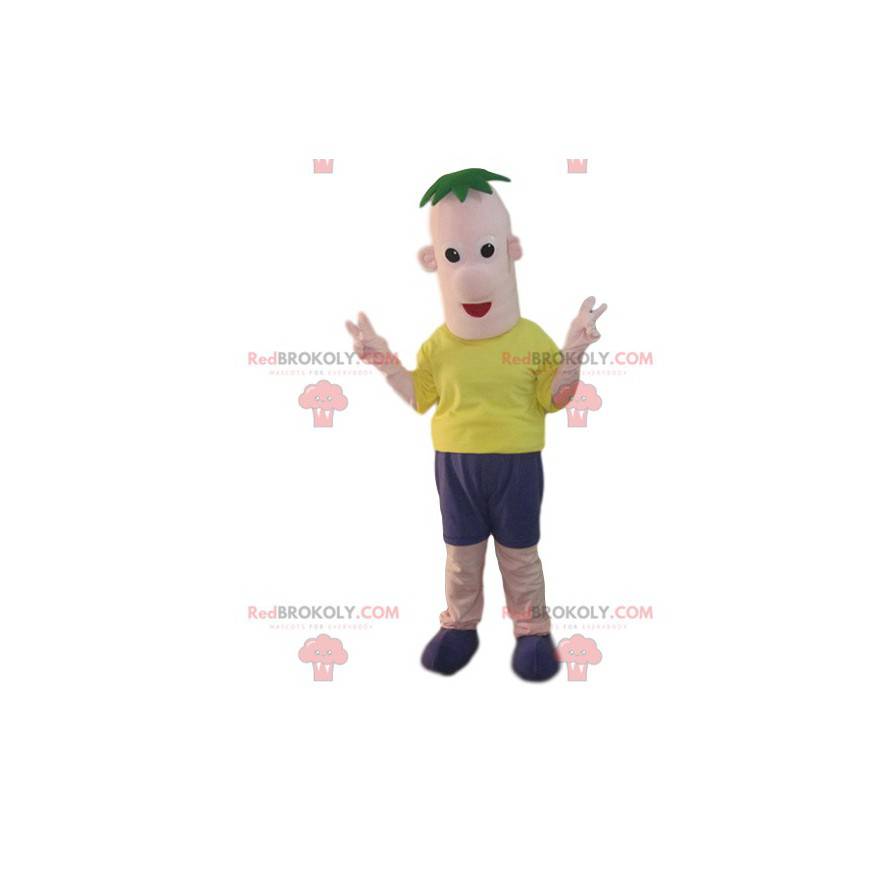 Lustiges Schneemannmaskottchen mit einem grünen Rand - Lustiges Schneemannmaskottchen mit einem grünen Rand -
