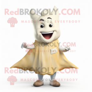 Cream Ray mascot costume character dressed with a Dungarees and Cummerbunds