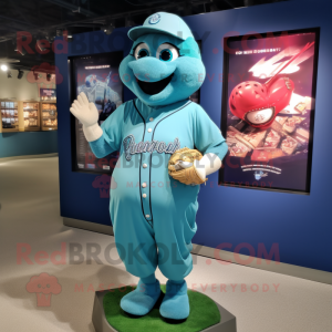 Cyan Baseball Glove maskot...