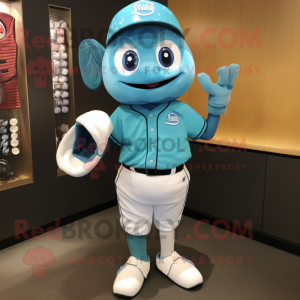 Cyan Baseball Glove maskot...