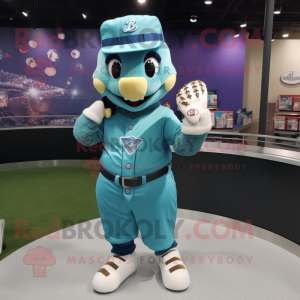 Cyan Baseball Glove maskot...