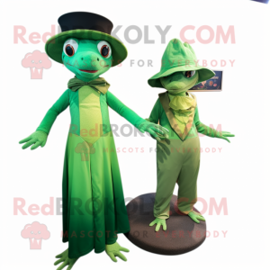Grøn Geckos maskot kostume...