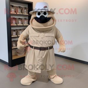 Beige Squash maskot kostume...