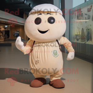 Beige Squash mascot costume character dressed with a Poplin Shirt and Belts