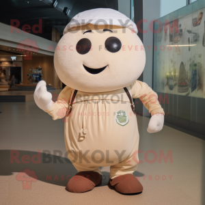 Beige Squash maskot kostume...