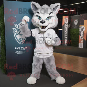 Silver Lynx maskot kostym...