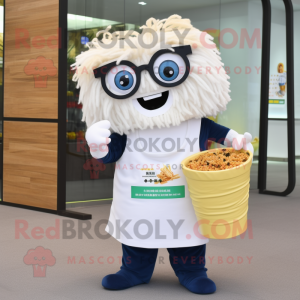 Hvit Ramen maskot drakt...