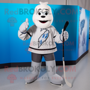 Sølv ishockeystav maskot...