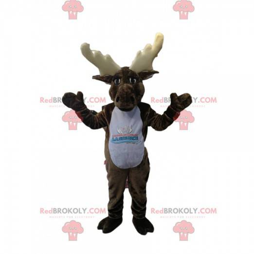 Mascotte d'orignal avec de superbes bois - Redbrokoly.com