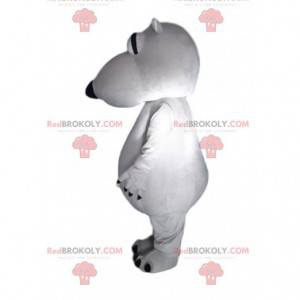Mascotte d'ours blanc et gris très marrant - Redbrokoly.com