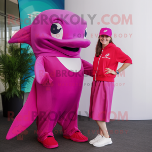 Magenta Dolphin maskot...