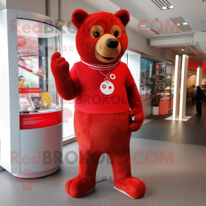 Red Bear maskot kostyme...