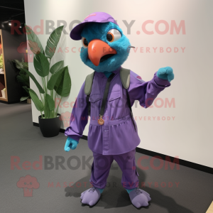 Lavendel ara maskot kostume...