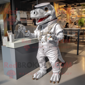 Silver Tyrannosaurus maskot...