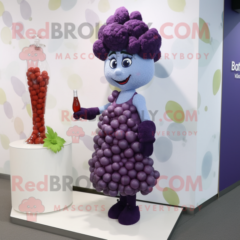 nan Grape mascot costume character dressed with a Cocktail Dress and Watches nan Grape mascot costume character dressed with a Cocktail Dress and Watches