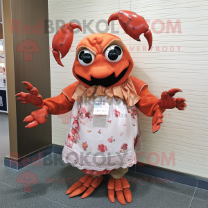 nan Crab mascot costume character dressed with a Blouse and Bracelets